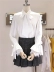Áo sơ mi nữ tay dài 2019 xuân mới Han Fan của phụ nữ khâu ren áo sơ mi trắng - Áo sơ mi dài tay