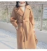 2017 mùa thu và mùa đông new coat Đèn Lồng tay áo len coat của phụ nữ eo phần dài dày ulzzang len quần áo