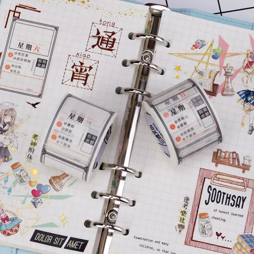 Календарь, наклейка, дизайнерская бумажная лента, 2023, планировщик, в корейском стиле