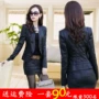 2018 mới mùa xuân và mùa thu da đen phù hợp với phụ nữ ngắn Hàn Quốc phiên bản của mỏng PU leather jacket cao cấp da hai mảnh áo khoác da zara