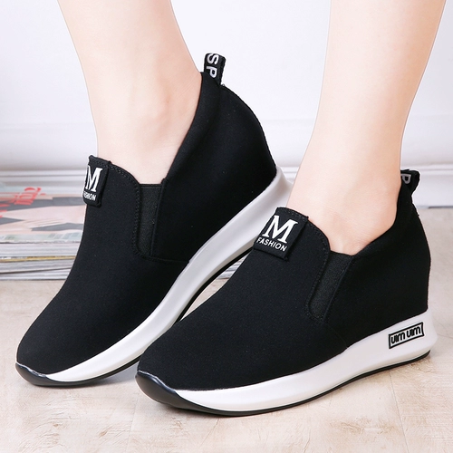 Слипоны, высокие нескользящие туфли на платформе для отдыха, в корейском стиле