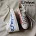 Shanghai Feiyue chính hãng cao màu trắng để giúp DF-2078 vải bố nam và nữ đôi giày retro lưu hóa trắng - Plimsolls