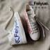 Shanghai Feiyue chính hãng cao màu trắng để giúp DF-2078 vải bố nam và nữ đôi giày retro lưu hóa trắng - Plimsolls giày thể thao nike chính hãng Plimsolls