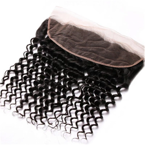 Кружевное закрытие передней части малазийской глубокой волны закрытие человеческих волос