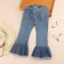 Tide girl in the boy boy mùa thu 2018 mới quần jeans trẻ em trẻ em phiên bản Hàn Quốc của quần mùa thu trẻ em quần yếm jean trẻ em Quần jean