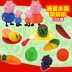 Trẻ em chơi nhà lợn Bánh trái cây cắt nhỏ Chee hồng Pepei lợn phù hợp với gia đình đồ chơi cô gái đồ chơi em bé Đồ chơi gia đình