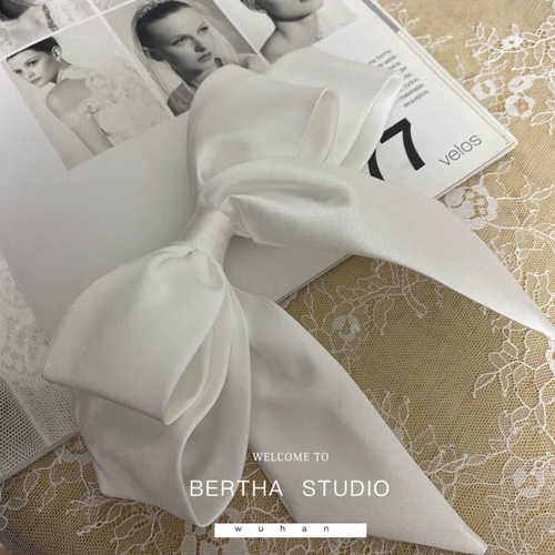 Минималистичное элегантное трехмерное свадебное платье с бантиком, аксессуар, французский стиль