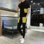 Mùa hè anh chàng tay ngắn tinh thần Áo thun 9 quần một bộ đồ xu hướng phiên bản Hàn Quốc của bộ đồ hai dây nam đẹp trai trùm đầu - Bộ đồ áo thể thao nam