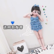 Tangyuan bé mùa hè cô gái sọc bow áo tắm Hàn Quốc phiên bản của trẻ em nhỏ backless một mảnh đồ bơi tóc ban nhạc