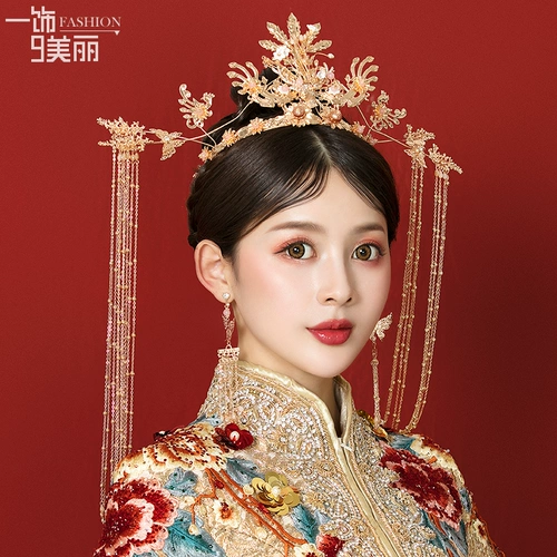 Костюм невесты xihe head head gewelry китайский древний Liu su fengguanxia xiabiao xiu xiuhe обслуживание атмосферные украшения свадебные украшения женщины