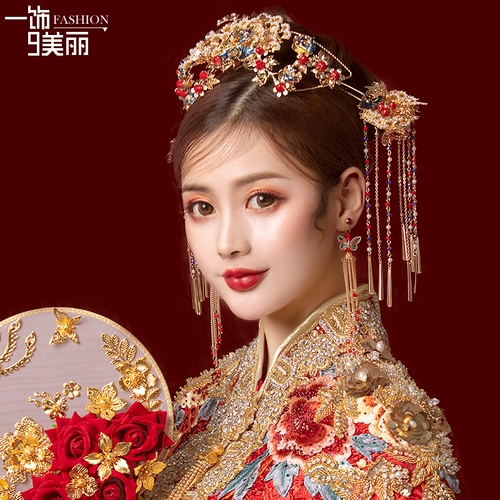 Аксессуар для волос для невесты, свадебное платье с кисточками, ханьфу, традиционный свадебный наряд Сюхэ, 2020, китайский стиль