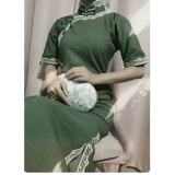 Zm959 Spring / Summer Siangyun Yaei Cheongsam Paper New 40mmi One -Piece без опытного рисунка с низкой щелью.