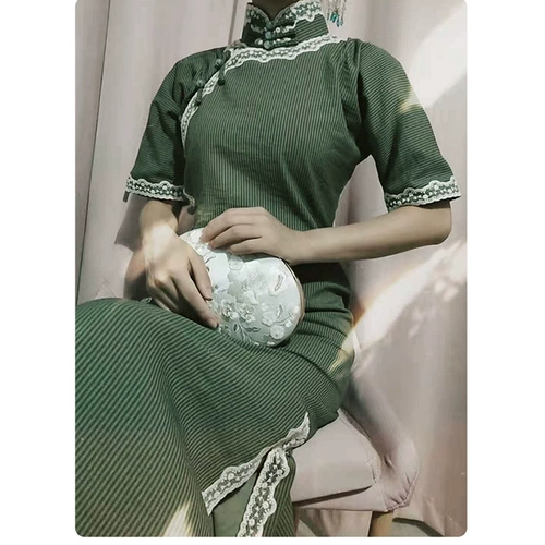 Zm959 Spring / Summer Siangyun Yaei Cheongsam Paper New 40mmi One -Piece без опытного рисунка с низкой щелью.