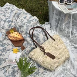 Плетеная пляжная вместительная и большая сумка на одно плечо, изысканный стиль