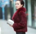 2017 mới toàn bộ da lông thỏ coat đoạn ngắn dài tay fox fur collar kích thước lớn trung niên mẹ nữ áo khoác da lộn lót lông nữ Faux Fur