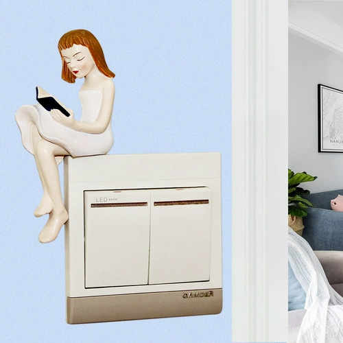 Современный и минималистичный переключатель, высококлассный трехмерный креативный модный защитный чехол на стену, простой и элегантный дизайн