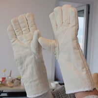 Пять пальцев и длинная печь Микроволновая печь сопротивления высокой температуры против износостойкой теплоизоляции, толстые промышленные выпечки промышленные перчатки для защиты труда