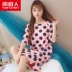 Nam cực phiên bản Hàn Quốc của mùa hè phụ nữ ngắn tay bông công chúa nightdress nữ lỏng lẻo dễ thương dịch vụ nhà đồ ngủ có thể được đeo