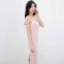 Hoa Li Ze 2019 xuân hè mới cửa hàng thời trang nữ tùy chỉnh xiên cổ áo treo cổ váy váy - Váy eo cao 	váy hack eo Váy eo cao