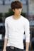 2017 mùa thu người đàn ông mới của dài tay t-shirt nam phần mỏng cổ tròn màu rắn thanh niên mùa thu quần áo Hàn Quốc phiên bản của bông đáy áo áo thun adidas Áo phông dài