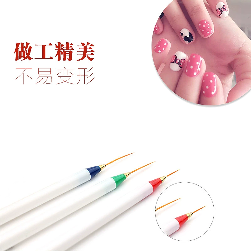 Dụng cụ làm móng cho người mới bắt đầu 3 Bút vẽ bằng nhựa Màu vẽ hoa 3 Bộ Dụng cụ làm móng Nhật Bản - Công cụ Nail