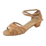 Детские латино -танцевальные туфли девочки с низким уровнем танцевальной туфли в помещении, молодые ученые, которые занимаются танцующими туфлями