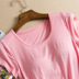 Kích thước lớn với cup cup ngực pad tích hợp bra miễn phí BRA-T vest yoga ngắn tay áo nửa tay áo T-Shirt nhà đồ ngủ Áo vest