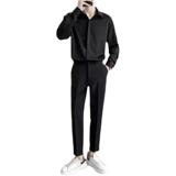 Модный комплект для отдыха, зеленая рубашка, в корейском стиле