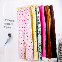 Đặc biệt flannel dài quần ngủ nam và nữ kích thước lớn dày ấm san hô nhung nước nhung nhà quần phim hoạt hình quần mặc nhà unisex