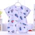 Bé bông lụa jumpsuit mùa hè ngắn tay mở bé phần mỏng 0-3-6-12 tháng sơ sinh cotton lụa quần áo bộ khủng long Áo liền quần