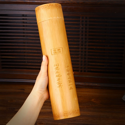 Натуральная бамбуковая уплотнявая влажность -Проятная крупная живопись, каллиграфия, каллиграфия, живопись, бочка для хранения, китайская упаковочная трубка для живописи