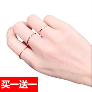 Hàn quốc phiên bản của đuôi vòng 18 k rose gold chỉ số ngón tay titanium thép doanh nhẫn ngón tay nhỏ đơn giản siêu mỏng vòng nữ vài vòng
