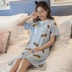 Nightdress nữ mùa hè Hàn Quốc phiên bản sinh viên mới công chúa dễ thương bông ngắn tay áo có thể được đeo bên ngoài phụ nữ mang thai lỏng dài đồ ngủ Đêm đầm