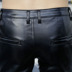 18 mùa xuân người đàn ông mới của quần da Hàn Quốc phiên bản của tự trồng đầu máy quần bó sát đàn hồi phần mỏng quần da màu đen nam Quần da