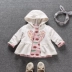 Elf cô gái bé mùa thu sơ sinh trùm đầu áo khoác 0-1 năm tuổi bé bông quần áo dài tay áo mùa xuân và mùa thu cardigan