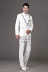 Thời trang nam Hàn Quốc Bộ đồ trắng Anh Slim Nhiếp ảnh Nam Màu đơn sắc Nút đơn Bộ đồ nhỏ Suit phù hợp