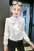 Áo sơ mi nữ tay dài mùa thu 2019 phiên bản Hàn Quốc thời trang tay áo sơ mi họa tiết cánh sen - Áo sơ mi dài tay sơ mi trắng nữ Áo sơ mi dài tay