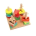 bộ trẻ em Baby Montessori hình học giáo dục đầu cặp của khối giáo dục đồ chơi 1-2-3 năm chàng trai tuổi và trẻ em gái xây dựng cột Đồ chơi bằng gỗ