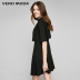 [Dress] Vero Moda cascading thiết kế dây kéo cổ tròn A-line dress | 317261503 đầm xòe công sở A-Line Váy