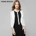 Vero ModaV cổ áo nút duy nhất khâu bảy điểm tay áo mỏng phù hợp | 317108502 thời trang nữ 2021 Business Suit
