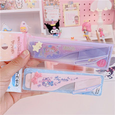 Расчёска 便携星星双子星伸缩梳子细齿女生宝宝梳头便携刘海分发尖尾梳少女