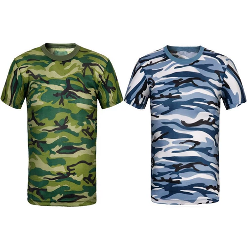 Камуфляжная тонкая дышащая хлопковая быстросохнущая футболка подходит для мужчин и женщин для школьников, подходит для студента, короткий рукав