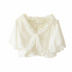 Bằng gỗ tai xù tay áo openwork ren ngắn voan áo sơ mi mỏng áo cardigan khăn choàng kem chống nắng áo sơ mi điều hòa không khí áo sơ mi áo kiểu công sở đẹp Áo sơ mi chiffon ren