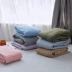 Giường đan cotton đơn giản theo phong cách Nhật Bản Vỏ bảo vệ một mảnh màu đơn đôi giường đơn cotton màu đơn giường - Trang bị Covers Ga phủ giường Trang bị Covers