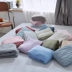 Giường đan cotton đơn giản theo phong cách Nhật Bản Vỏ bảo vệ một mảnh màu đơn đôi giường đơn cotton màu đơn giường - Trang bị Covers Ga phủ giường Trang bị Covers