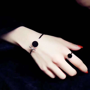 日韩版个性钛钢镀18k玫瑰金戒指
