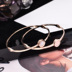 Phiên bản Hàn Quốc bằng thép titan mạ vàng hồng 18K, vòng đeo tay nữ vàng châu Âu và Mỹ Vòng đeo tay tròn màu đen đơn giản vòng cuff bạc Vòng đeo tay Cuff