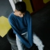 2018 thu đông Nhật Bản retro nam áo len lỏng cổ tròn áo len raglan tay áo len áo len cặp đôi sinh viên áo đôi độc lạ Cặp đôi áo len