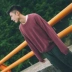 2018 thu đông Nhật Bản retro nam áo len lỏng cổ tròn áo len raglan tay áo len áo len cặp đôi sinh viên áo đôi độc lạ Cặp đôi áo len