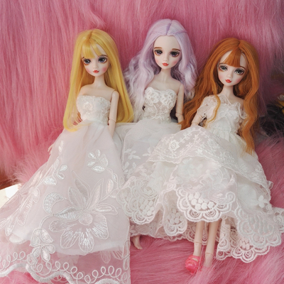 taobao agent Orange change makeup Drawing Eyes Doll 14 Joint Body Treasury White Wedding Doll Girl Gift Princess Baby